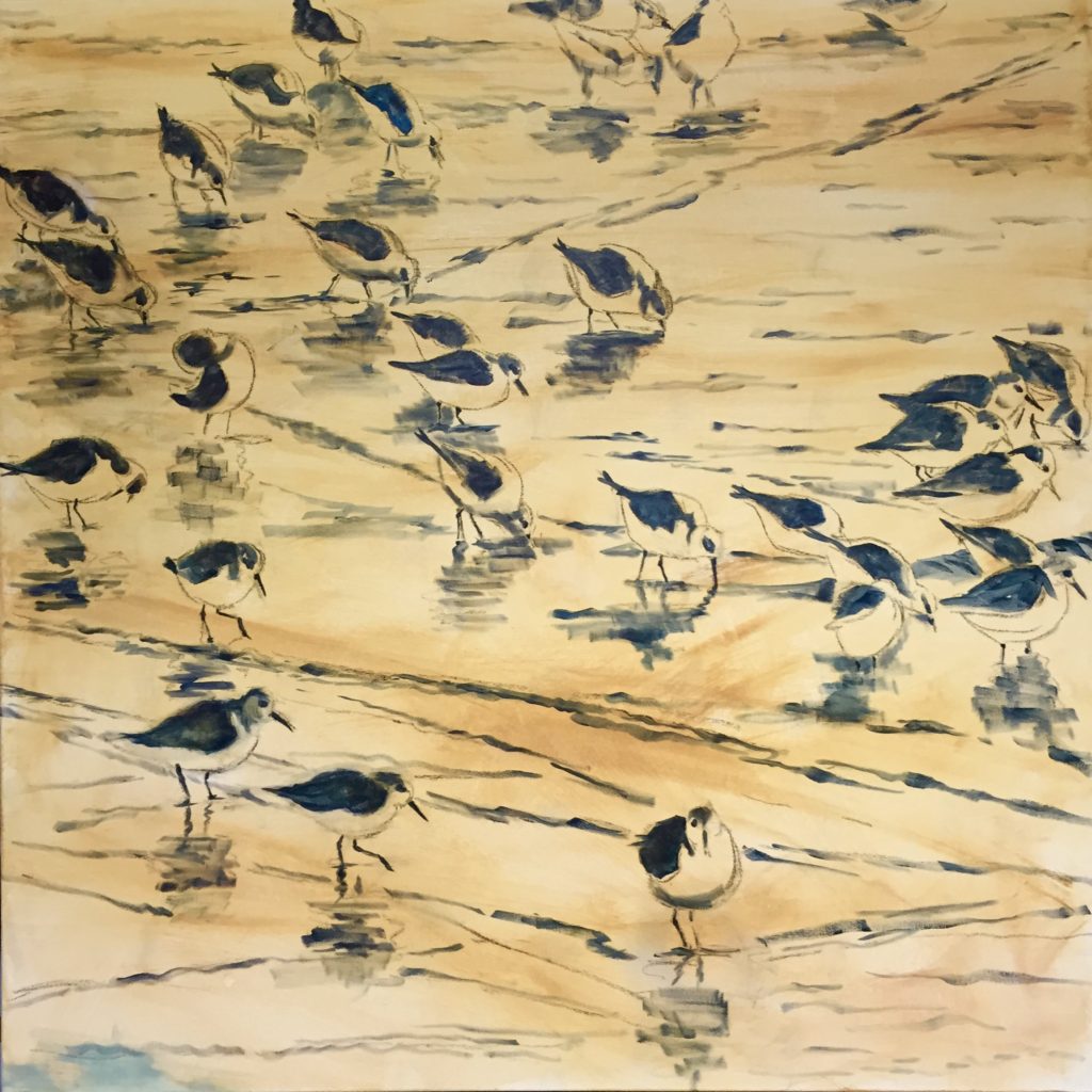 Laying in the darks, prussian blue and raw umber.